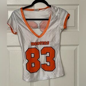 HOOTERS Waitress Authentic Top Uniform Football Jersey - 83 - Size XS - White